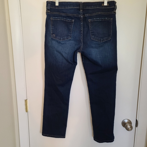 Kut from the Cloth Dark Wash Distressed Straight Leg Jeans - Picture 2 of 10